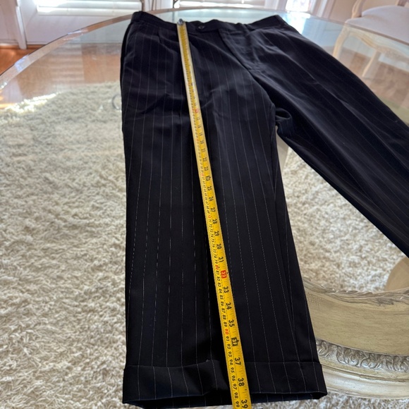 Emmanuel Ungaro 100% Wool Mens Suit Black Pinstripe 46L/38W Business Formal - Picture 12 of 16